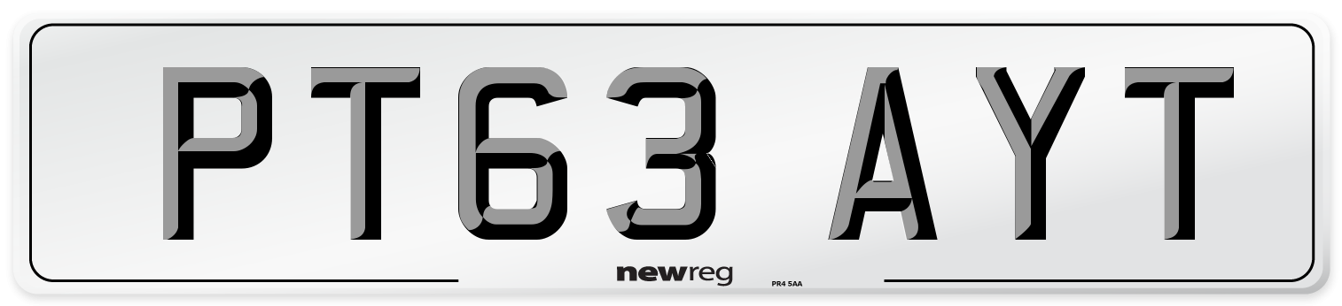 PT63 AYT Number Plate from New Reg